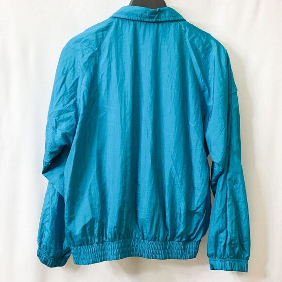 Santolina Sport SMALL Blue Nylon Jacket Full Zip Retro Embroidery Lightweight - Picture 8 of 12